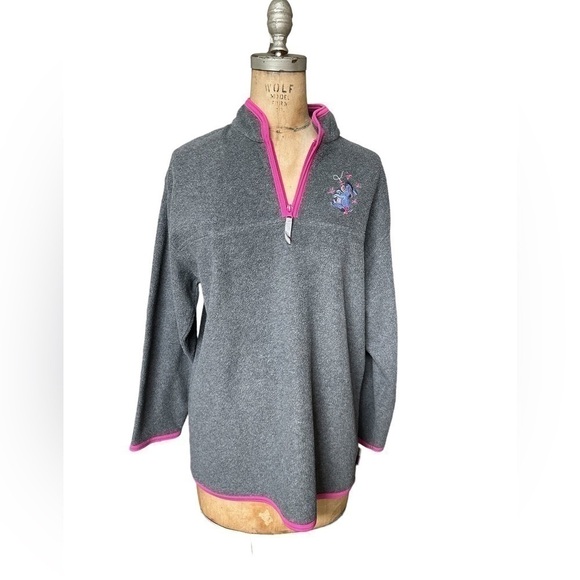 Disney Tops - Vintage Disney Eeyore 1/4 Zip Fleece Sweater size L  gray